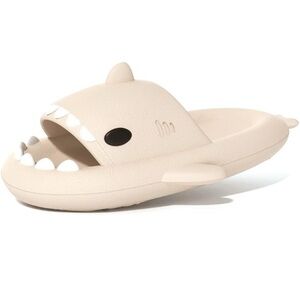 Shark Design Beige Slides Size 5.5-6.5 Women/Men 4-5